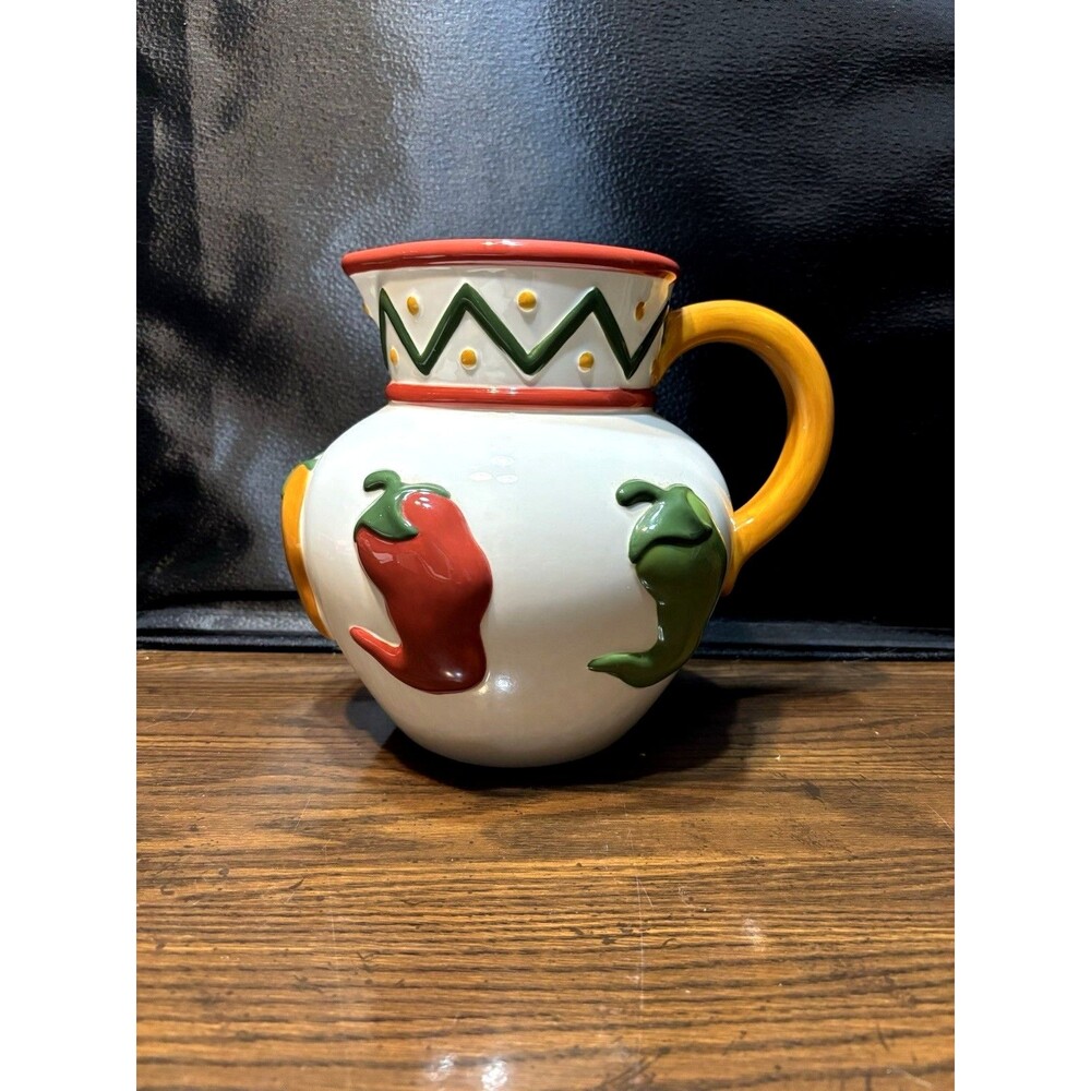 Vintage 1999 Clay Art Chili Pepper Ceramic Picture 96 Oz.  Mint